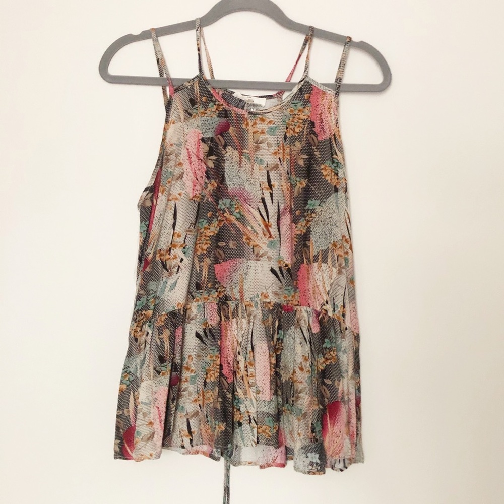 Entro multi-colored, floral, tank top.